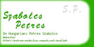 szabolcs petres business card